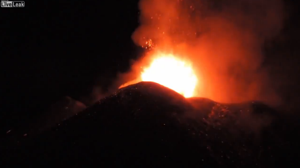 地球は生きている！エトナ火山の噴火映像！