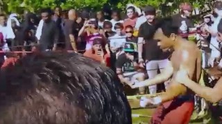 【衝撃動画】ムエタイの選手が格闘技のストリート試合に出場した結果。
